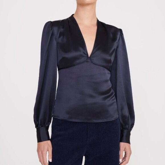 Staud Rosenda Top in Navy - Picture 1 of 2